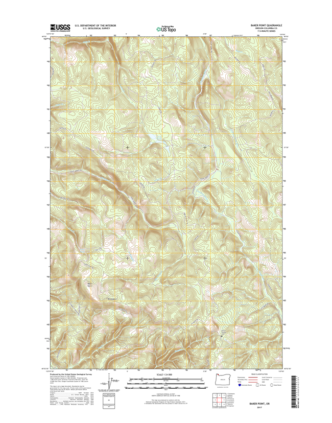 Baker Point Oregon  - 24k Topo Map