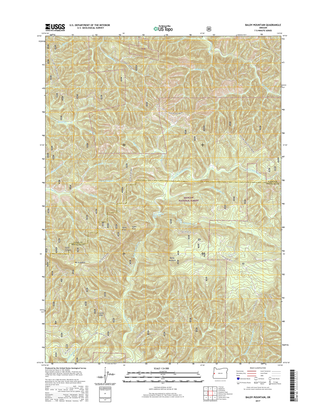 Baldy Mountain Oregon  - 24k Topo Map