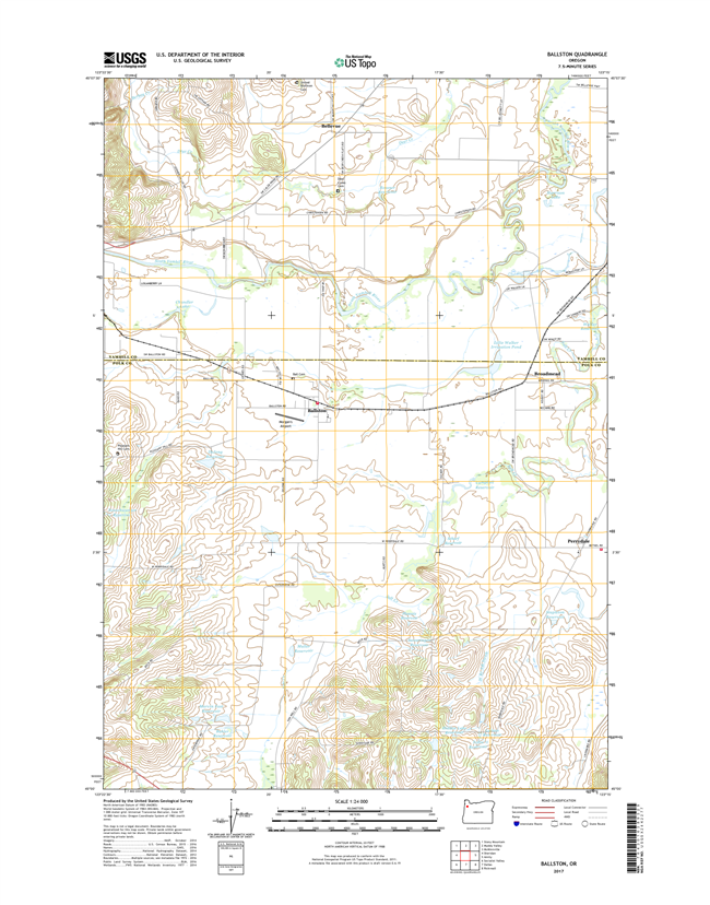 Ballston Oregon  - 24k Topo Map