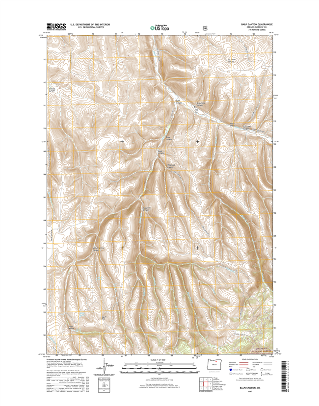 Balm Canyon Oregon  - 24k Topo Map