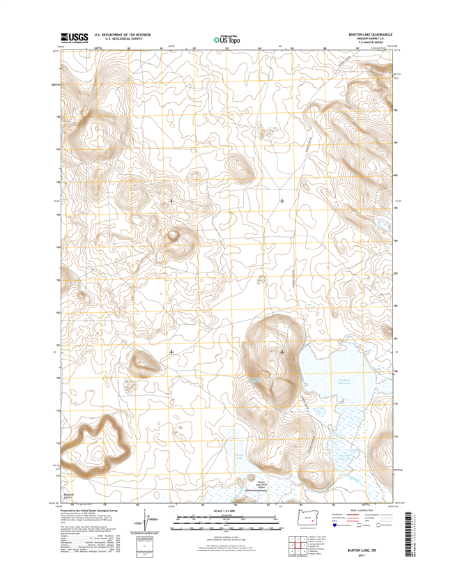 Barton Lake Oregon  - 24k Topo Map