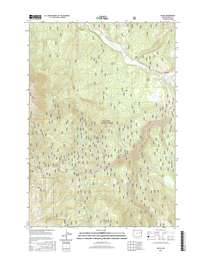 Bates Oregon  - 24k Topo Map