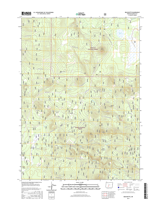 Bear Butte Oregon  - 24k Topo Map