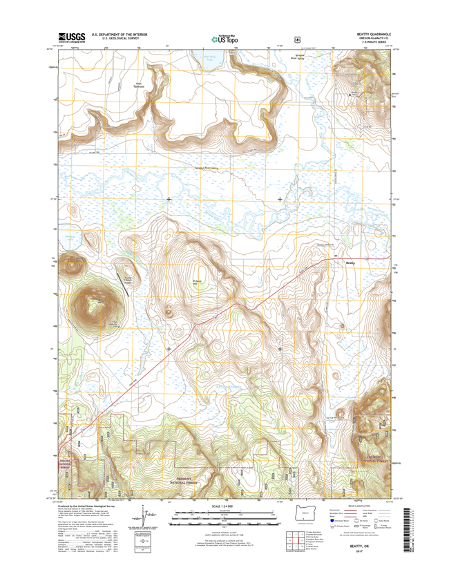 Beatty Oregon  - 24k Topo Map