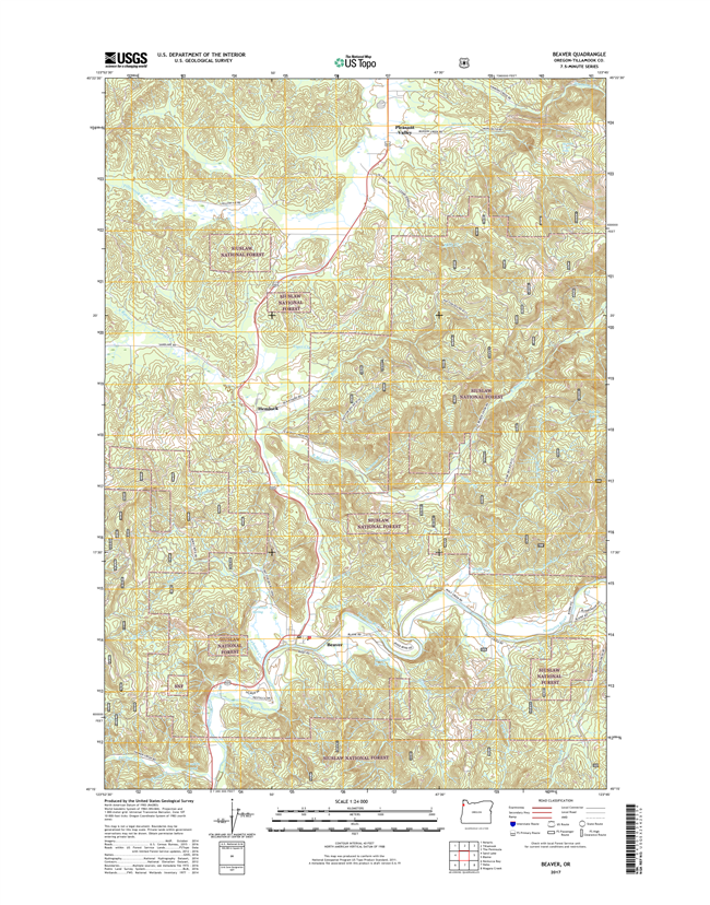 Beaver Oregon  - 24k Topo Map