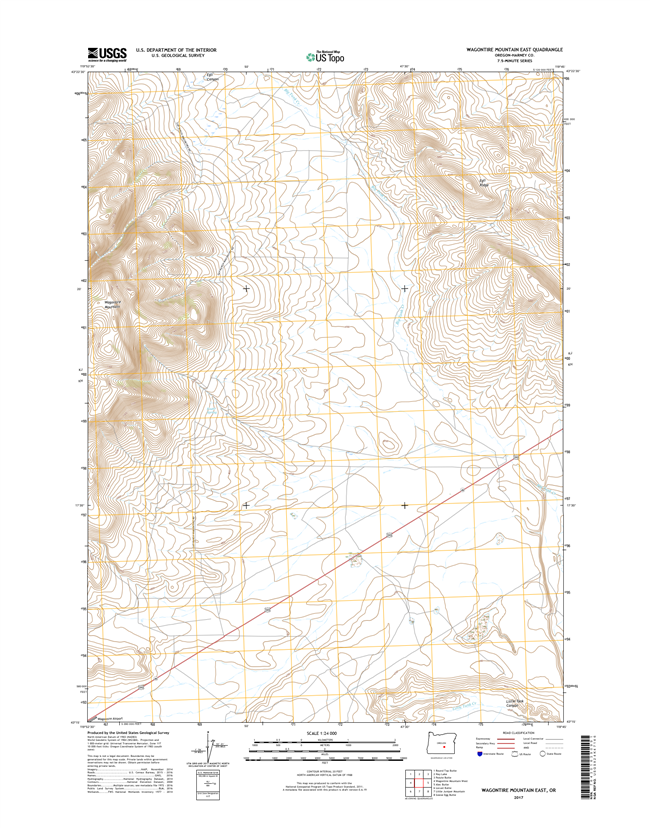 Wagontire Mountain East Oregon  - 24k Topo Map