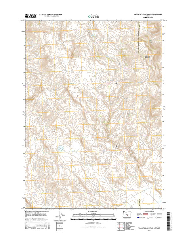 Wagontire Mountain West Oregon  - 24k Topo Map