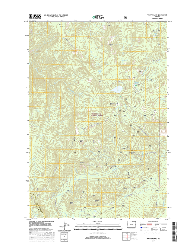 Wahtum Lake Oregon  - 24k Topo Map