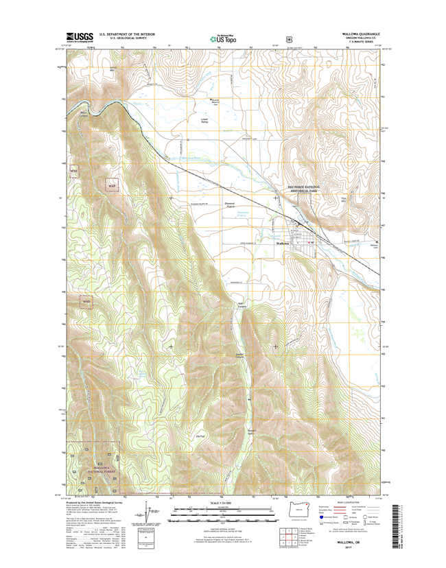 Wallowa Oregon  - 24k Topo Map