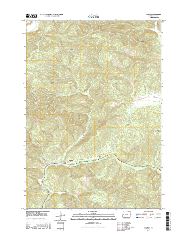 Walton Oregon  - 24k Topo Map