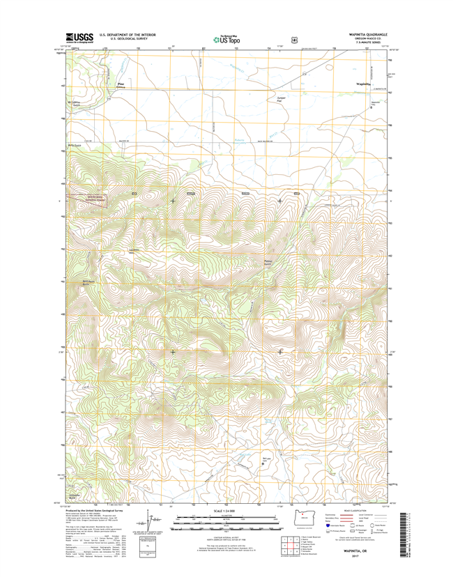 Wapinitia Oregon  - 24k Topo Map