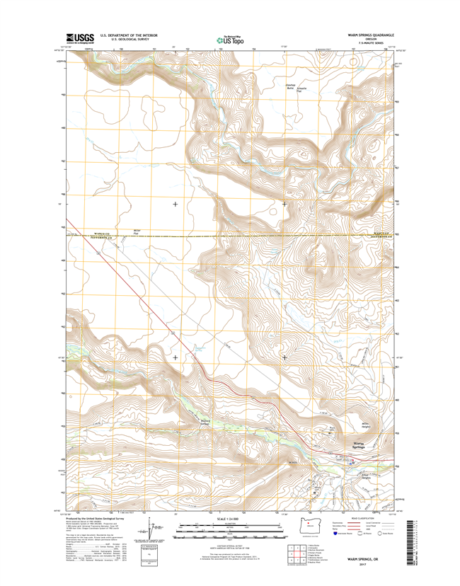 Warm Springs Oregon  - 24k Topo Map