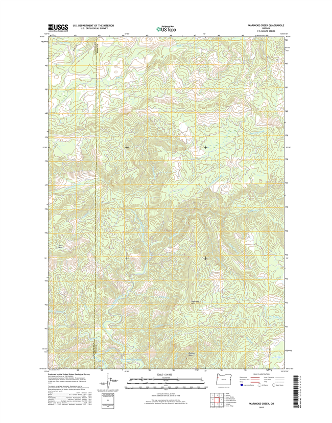 Warnicke Creek Oregon  - 24k Topo Map