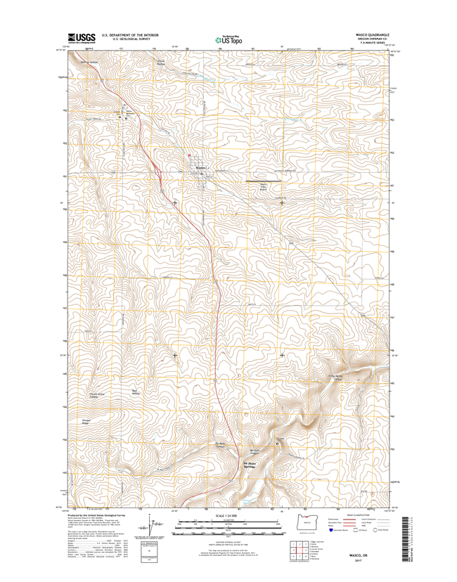 Wasco Oregon  - 24k Topo Map