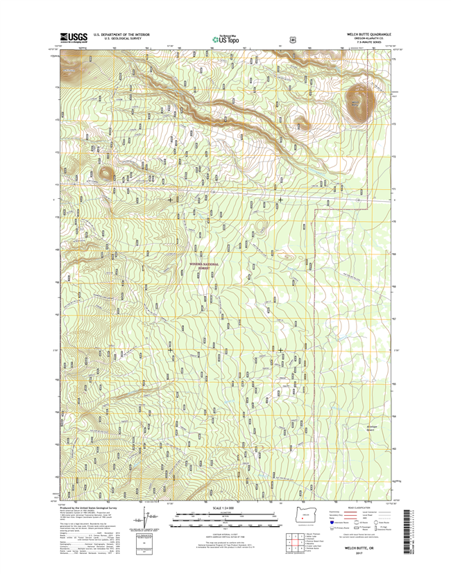 Welch Butte Oregon  - 24k Topo Map