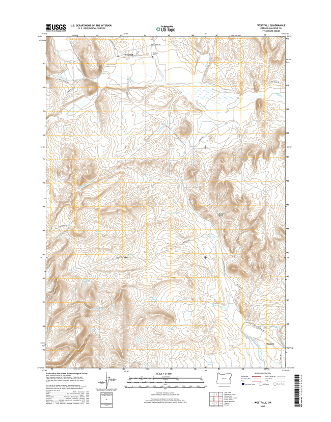Westfall Oregon  - 24k Topo Map