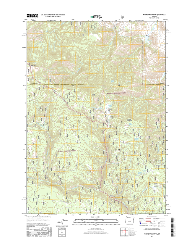 Whiskey Mountain Oregon  - 24k Topo Map