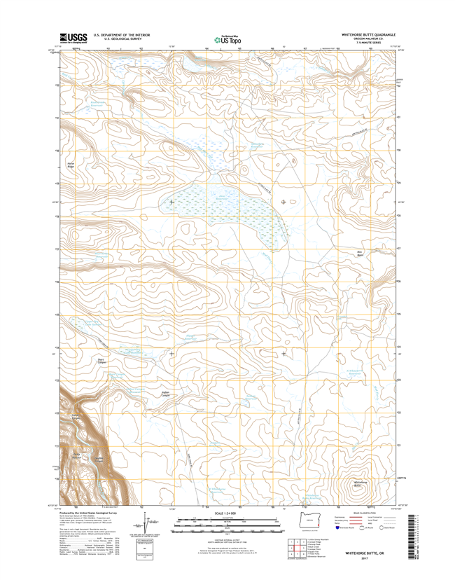 Whitehorse Butte Oregon  - 24k Topo Map