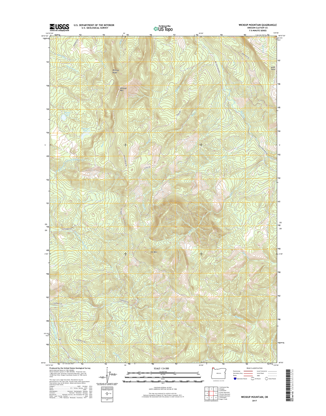 Wickiup Mountain Oregon  - 24k Topo Map