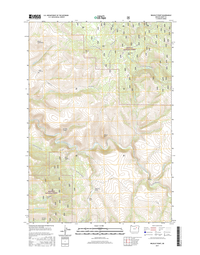 Wildcat Point Oregon  - 24k Topo Map