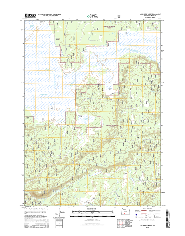 Wildhorse Ridge Oregon  - 24k Topo Map