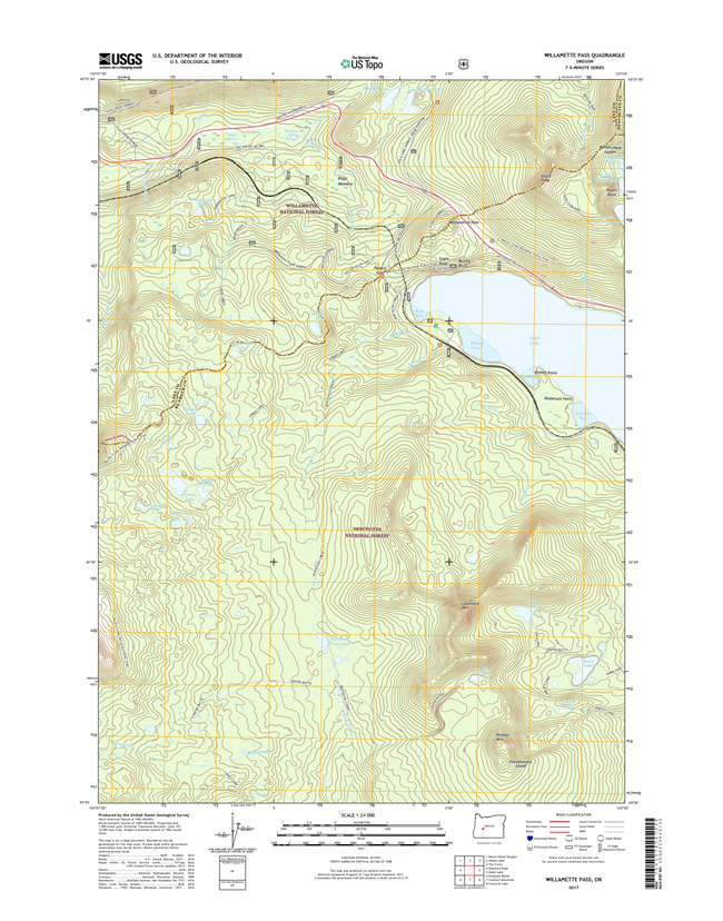 Willamette Pass Oregon  - 24k Topo Map