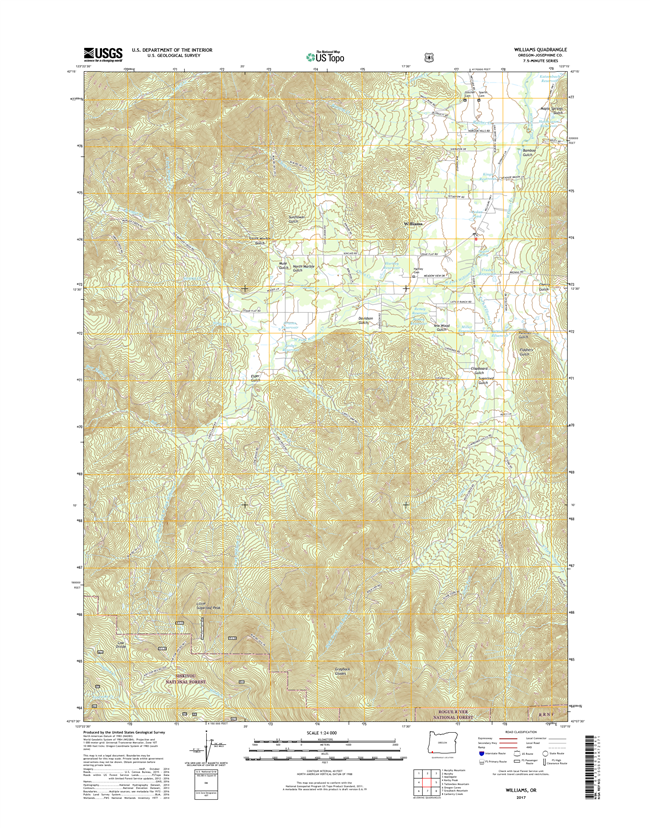 Williams Oregon  - 24k Topo Map