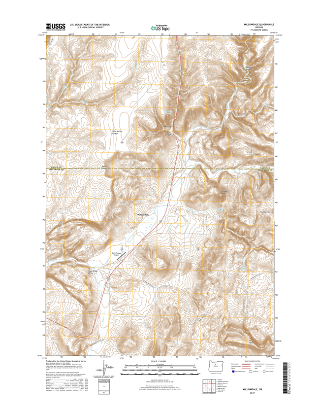 Willowdale Oregon  - 24k Topo Map