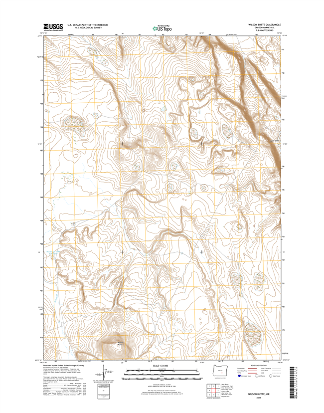 Wilson Butte Oregon  - 24k Topo Map