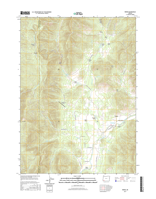 Wimer Oregon  - 24k Topo Map