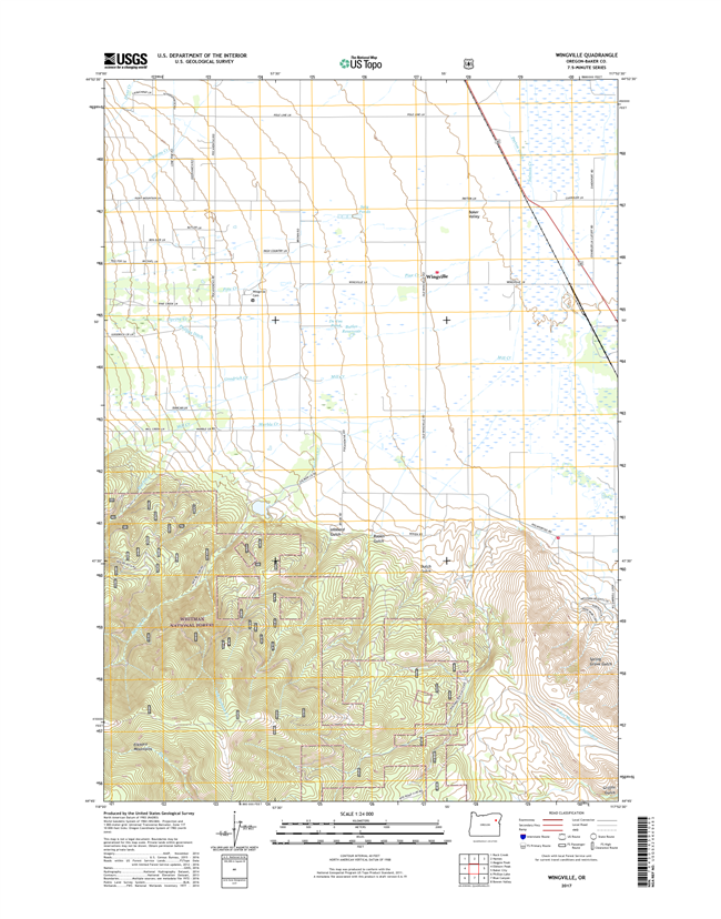 Wingville Oregon  - 24k Topo Map