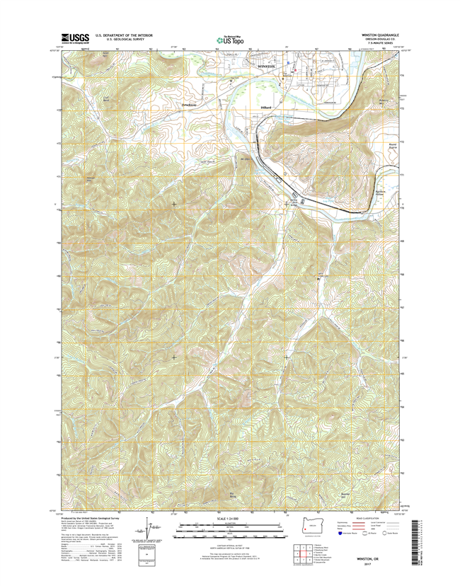 Winston Oregon  - 24k Topo Map