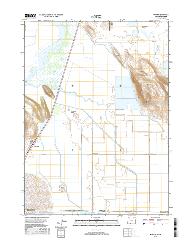 Worden Oregon - California - 24k Topo Map