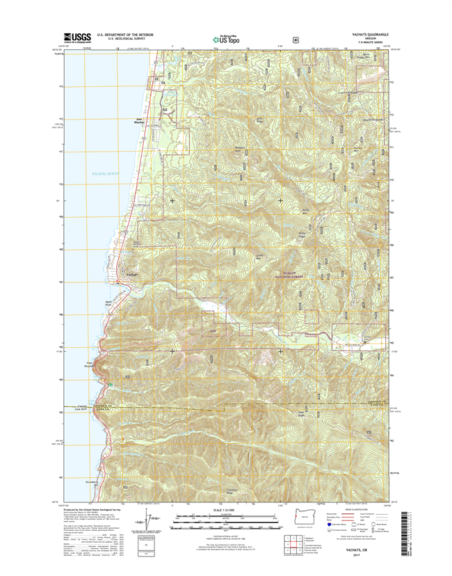 Yachats Oregon  - 24k Topo Map