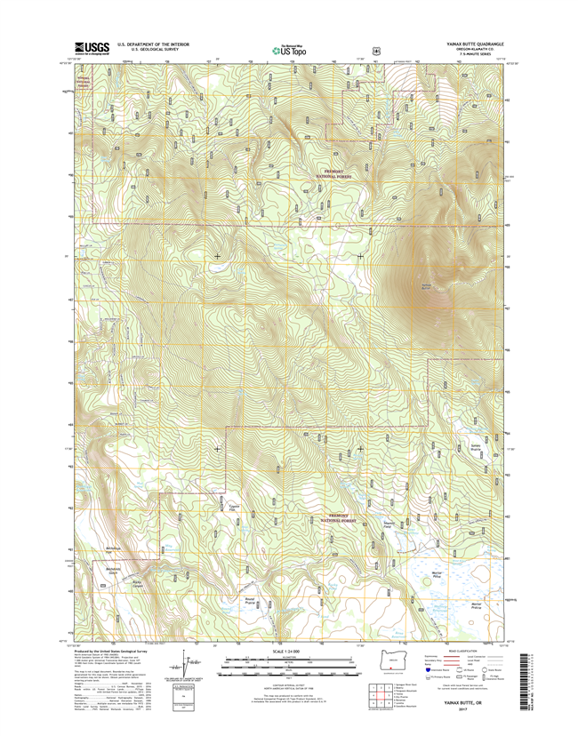 Yainax Butte Oregon  - 24k Topo Map