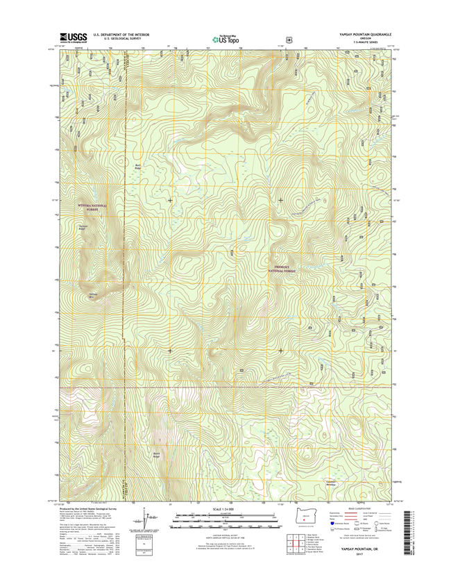 Yamsay Mountain Oregon  - 24k Topo Map