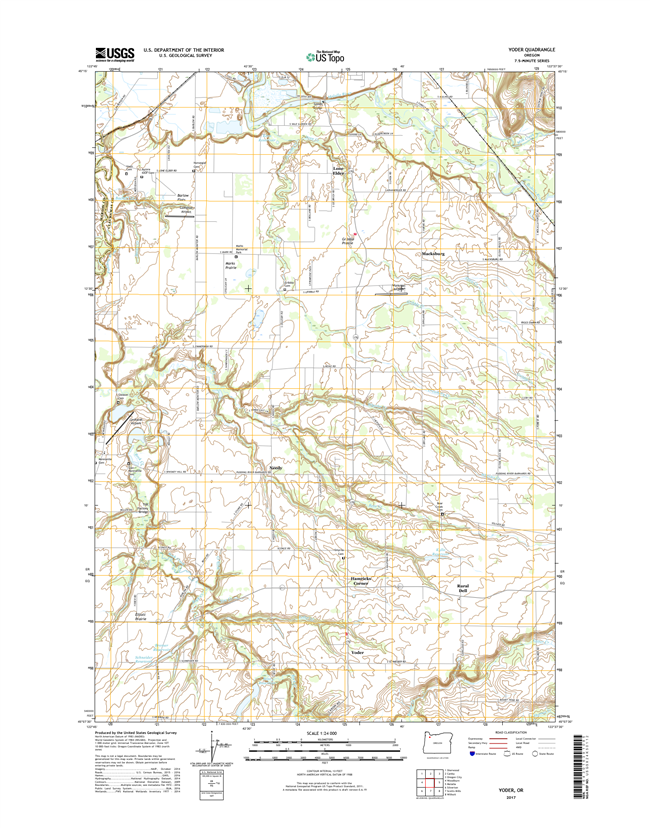 Yoder Oregon  - 24k Topo Map