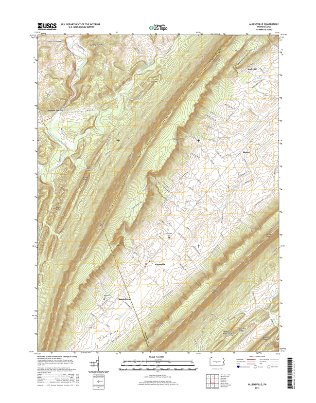 Allensville Pennsylvania  - 24k Topo Map
