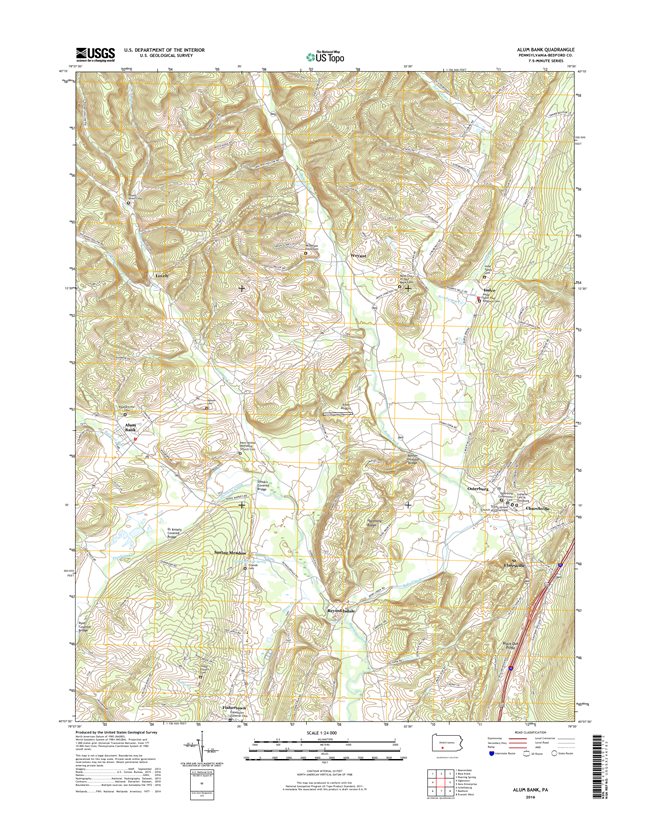 Alum Bank Pennsylvania  - 24k Topo Map