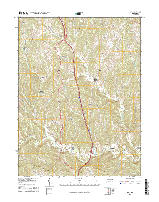 Amity Pennsylvania  - 24k Topo Map