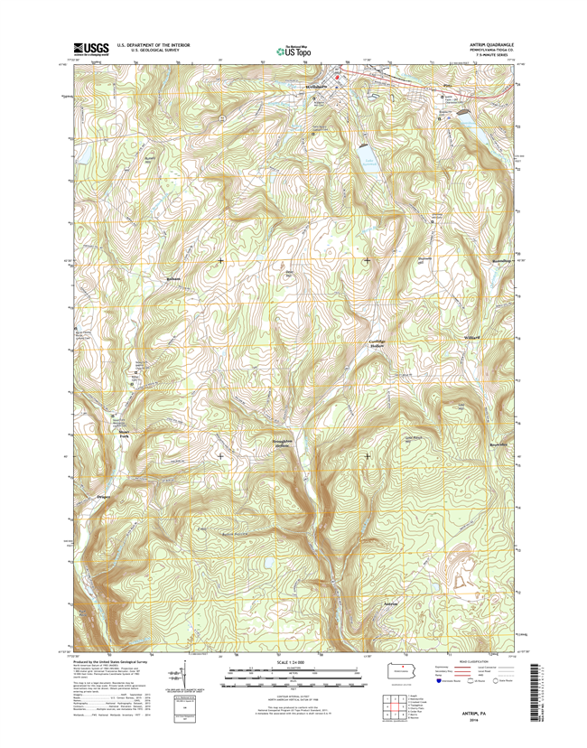 Antrim Pennsylvania  - 24k Topo Map