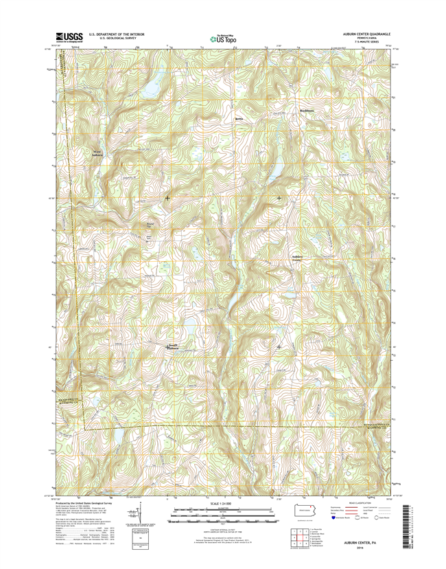 Auburn Center Pennsylvania  - 24k Topo Map