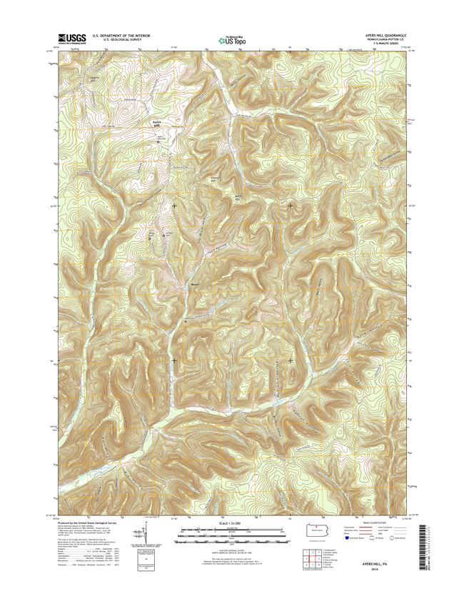 Ayers Hill Pennsylvania  - 24k Topo Map