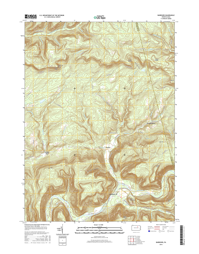 Barbours Pennsylvania  - 24k Topo Map