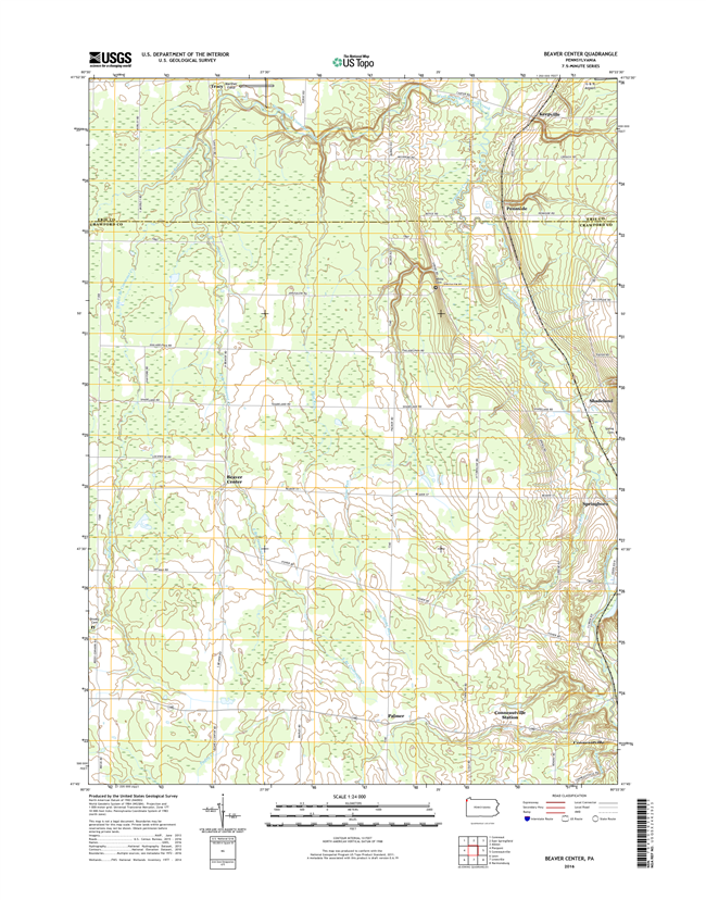 Beaver Center Pennsylvania  - 24k Topo Map