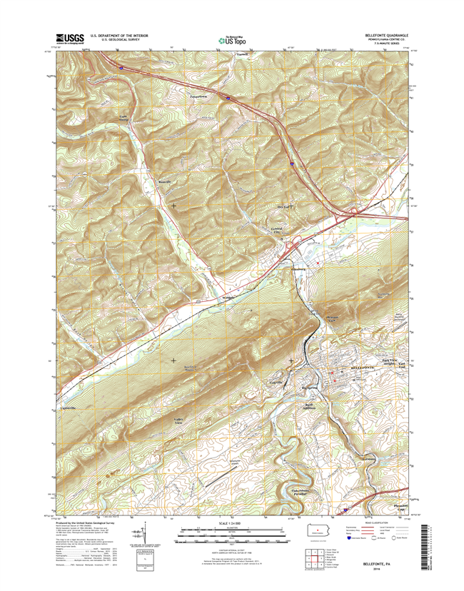 Bellefonte Pennsylvania  - 24k Topo Map