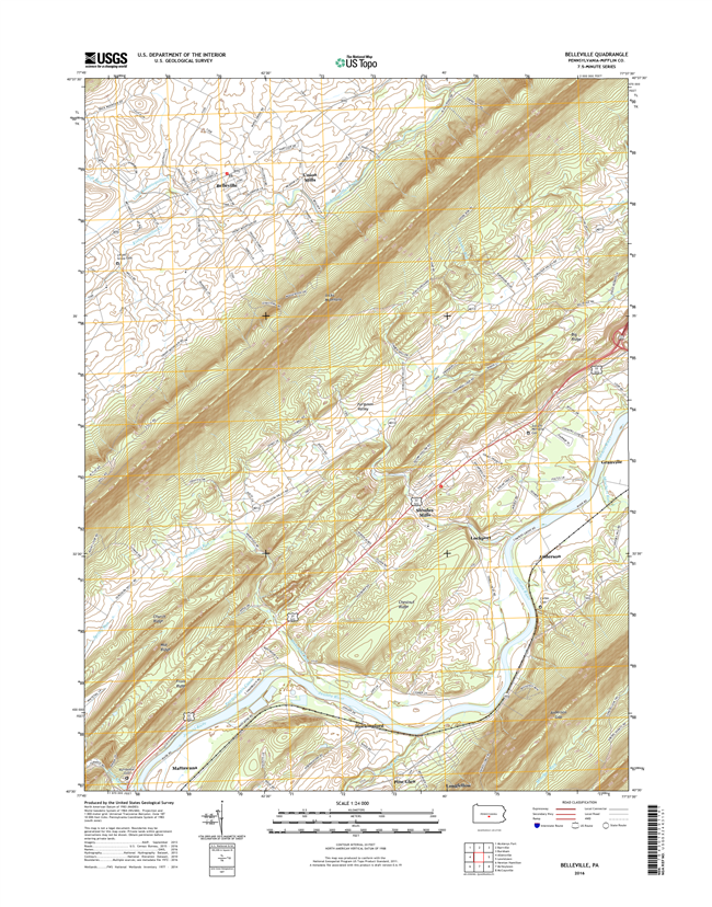 Belleville Pennsylvania  - 24k Topo Map