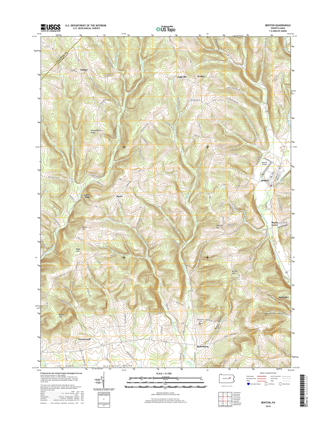 Benton Pennsylvania  - 24k Topo Map