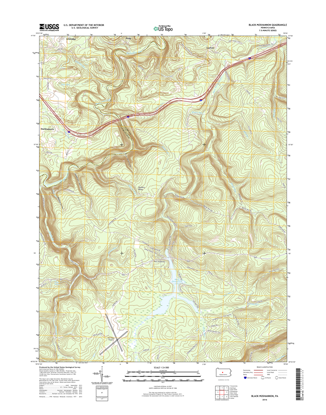Black Moshannon Pennsylvania  - 24k Topo Map