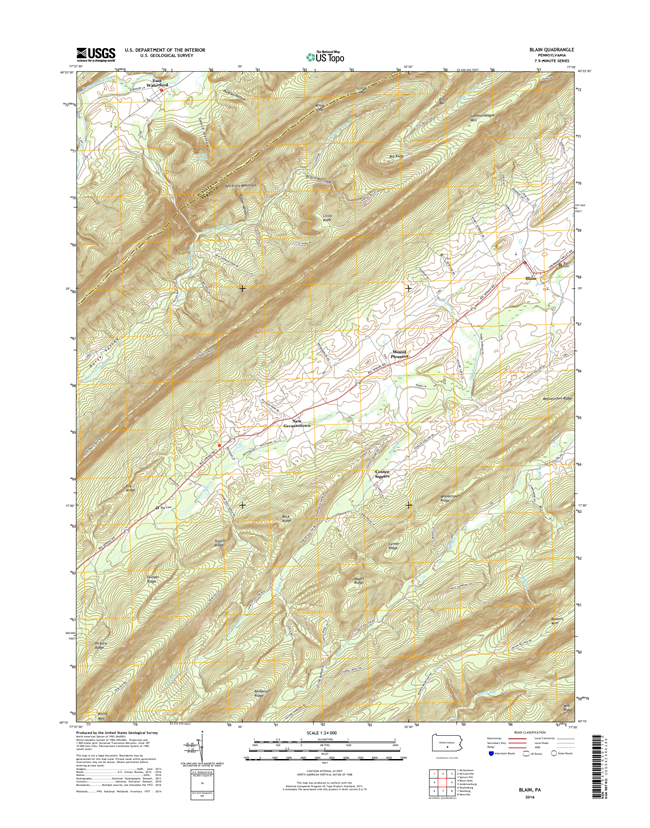 Blain Pennsylvania  - 24k Topo Map